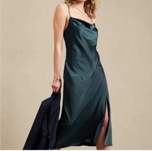 Banana Republic Satin Slip Dress NWT Size XL Teal Green Color